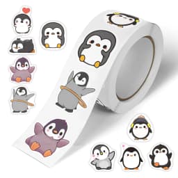 500pcs Small Penguin Sticker for Supplies, Cute Round Teacher Supplies Stickers for Classroom, 10 Designs Motivational Stickers