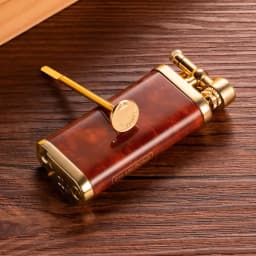 CIGARLOONG-Portable Pipe Lighter, Tobacco Pipe Tool with Gift Box, Classic Travel, Vintage Alloy Bottom Inflatable, CL-115