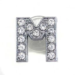 Shoe Charms Glitter Rhinestone Letter Silver Crystal Alphabet DIY Alloy Shoe Decorations Jewelry Slider Bracelet Wristbands
