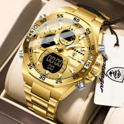 POEDAGAR New Men Clock LED Luminous Waterproof Week Date Military Man Wristwatch Electronic Stainless Steel Quartz Men's Watches