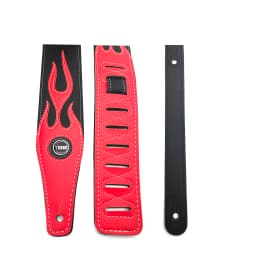 YUEKO Lightning Pattern/Flame Guitar Strap Adjustable Length Strap for Acoustic/ Electric Guitar/Bass Available in Multicolor