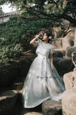 New Hanbok A-Line 2PCS Wedding Dresses Short Sleeves Ribbon Pleat Customized Korea Photoshoot Plus Size Floor-Length 2026