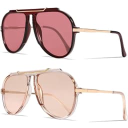 Luxury Brand Retro Oversized Big Frame Women Sunglasses Gradient Tea Color Oval Pilot Shades UV400 Cool Men Vacation Sun Glasses
