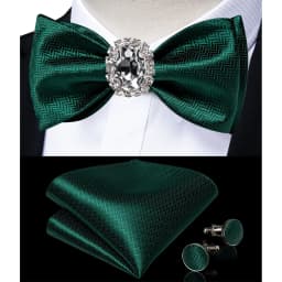 Classic White Selr-tie Bowtie with Ring Pocket Square Cufflinks Set Fashion Solid Men's Bow Tie for Wedding Groom Business Knots