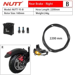 NUTT Electric Scooter 4 Piston Hydraulic Disc Brake Power-off Oil Disk for Zero 10X/11X, Vsett 10+/9+, Kaabo Wolf Warrior 11