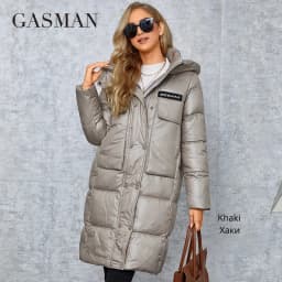 GASMAN Winter Down Jacket Women Warm Long Classic zipper Belt Design Pocket Hooded Slim Parkas Female Coat MG-81037