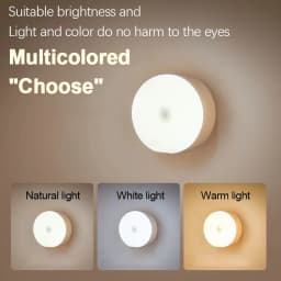 Mini LED Touch Sensor Night Lights USB Rechargeable Kitchen Bedroom Magnetic Base Wall Light Round Portable Dimming Night Lamp