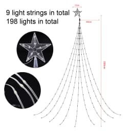 LED Christmas Waterfall String Light Christmas Tree Indoor Outdoor Garland Decoration Solar / USB Lamp for Garden Party Wedding
