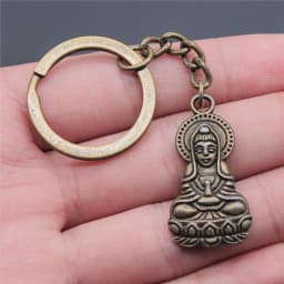 Buddha Keychain Keyring Spiritualist Key Ring Gift For Men Women Friend Car Key Chain Ring Holder Souvenir For Gift