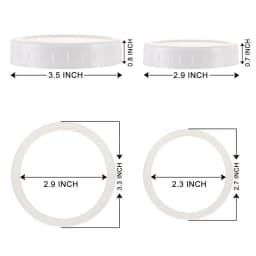10pc White Mason Canning Drinking Jars Lid 70mm/86mm Inner Diameter Plastic Covers Unlined Ribbed Lids Storage Caps Replacements
