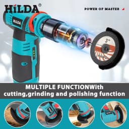 HILDA 12v Mini Angle Grinder 3 inch Cordless Power Tool For Cutting Diamond Polishing And Grinding Rechargeable Angle Grinder