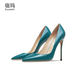 2025 Spring and Autumn New Purple Pumps Pointed Shallow Mouth High Heels Sexy Fashion Patent Leather Bright Color High Heels
