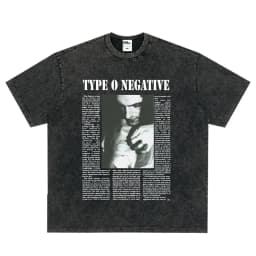 Rock Band Type O Negative The Green Man Vintage Washed T Shirt Gothic Metal Short Sleeve T-shirt Men's Vintage Hip Hop T Shirts