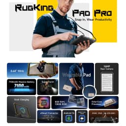 Ulefone Rugking Pad Pro Rugged Tablet PC 8GB+128GB 8.68'' Android 16 7100mAh Battery 16MP Unisoc T7250 Octa Core 4G Tablet PC