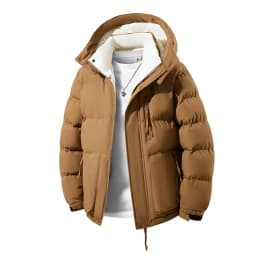 2026 Winter Men's Cotton Jacket letter pattern double-faced Cotton Jacket men Winter Coat Edition Trendy Thick solid color