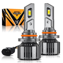 AUXBEAM Upgraded LED HEADLIGHT BULBS H1 H7 H11 9005 9006 20% SMALLER SIZE 20000LM 90W 6500K COOL WHITE LED Light Bulb F15 SERIES