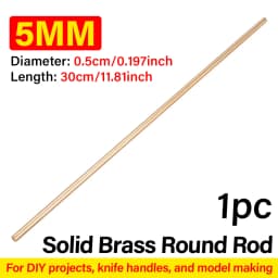 4mm/5mm/6mm Copper Bars Round Rods High-Precision Solid Brass for DIY Project Tool Handle Model Making Hardware Processing