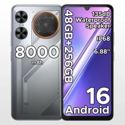 DOOGEE M30 Ai Smartphone 6.88" IP68 Waterproof Android 16 8000mAh Battery 48GB RAM (6+42) 256GB ROM 64MP Camera Widevine L1 Google Pay Supports with 135dB Large Amplitude Speaker