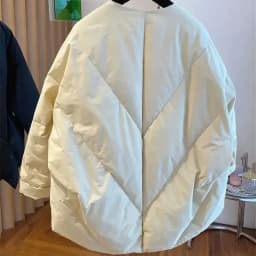 High-end Design Irregular Cotton Jacket Women Winter New Loose Zipper Womens Coat Basic V-neck Woman Outwear