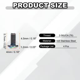 4/10/20pcs Pocket Clip Screws T6 Torx Head 2-56UCN 3.5/4.5/6/7.2mm Thread Length Folding Knife Fasteners for Blade Fixing