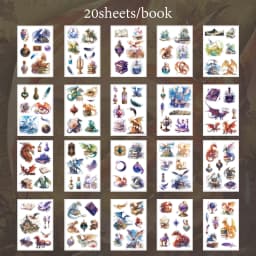 Mr. Paper 2Style 20Sheets/book Fantasy Art Series Sticker Book for DIY Handbook Phone Case Photo Frame Card Decoration