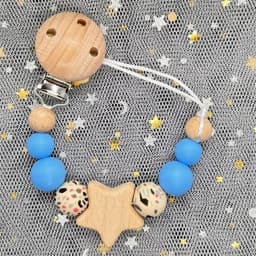 Custom Personalized Name Baby Pacifier Clip Bear Pacifier Chain Holder for Baby Teething Soother Chew Toy Food Grade Dummy Clips
