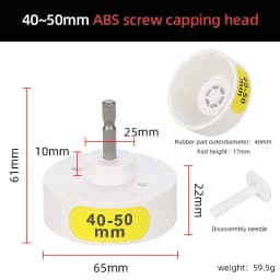 HIFESON 1/4 Screw Capping Head Sealing Cover Power Drill Adapter Twist Cap Head Fastening Head Outer Diameter Bottle 10-50mm