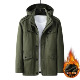 Outerwear Mens Winter Trend Parkas Middle Aged Pure Cotton Casual Brand Jacket Casual Loose Hooded Versatile Mens Clothing