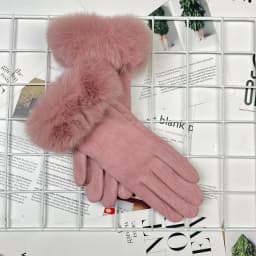 Candy Color Plus Velvet Thicken Women Keep Warm Gloves Fashion Elegant Plush Wrist Winter Cycling Drive Touch Screen Gloves