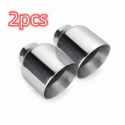 1/2/4pcs 63mm-101mm Universal Car Exhaust Muffler Pipe Dual Wall Exhaust Tips Exhaust Pipe Stainless Steel For BMW/Benz/Audi/VW