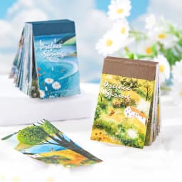 Mr.Paper 50Pcs Prelude to Spring Series Spring Landscape Illustration Memo Pad DIY Journal Scrapbook Collage Decor Craft Supplie