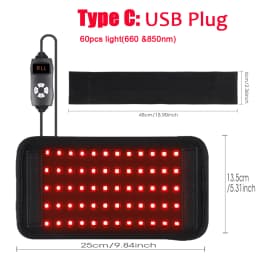 Multifunctional Cordless Massage Pad 660nm & 850nm Light Portable LED Light Wrap Pad for Knee Back Shoulder Waist Joint Relax