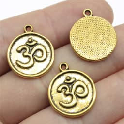 10pcs Charms Yoga Om Pendants Making DIY Handmade Tibetan Silver Color Vintage Antique Bronze Color Jewelry Making Finding