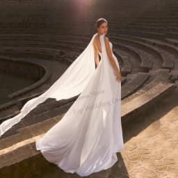 Elegant Detachable Shawl A Line Wedding Dresses 2026 Strapless Plus Size Beach Backless Bridal Gown Customized Vestido De Novia