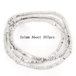 Natural Silver Color Hematite Stone Cylinder Irregular Loose Round Beads For DIY Jewelry Making Bracelet Earring Accessories