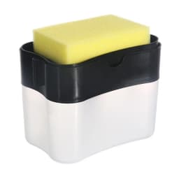 1 For Household Kitchen 2 In 1 Pressing Soap Liquid Box, Easy To Replenish, Durable, For Sponge, Dish Cloth, Pot Brush, Black