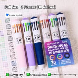 LANGUO Multicolor Pens 28/60/120 Colors 10-in-1 Colored Ballpoint Pen 0.8mm Fine Point Smooth Writing Retractable Ballpoint Pens