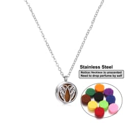 Stainless Steel Aromatherapy Essential Oil Diffuser Necklace Mini Tree Flower 12mm Locket Charm Aroma Perfume Pendant Necklace