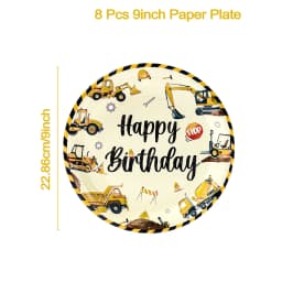 Construction Party Disposable Tableware Birthday Decoration Boy Baby Shower Excavator Truck Tractor Construction Birthday Decor
