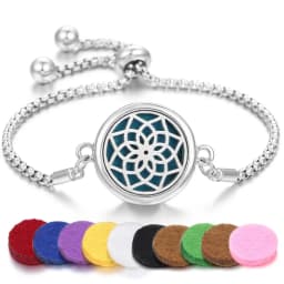 Tree of Life Aromatherapy Bracelet Open Lockets Bangle Essential Oil Diffuser Bracelet Adjustable Chain Bracelet with 10pcs Pads