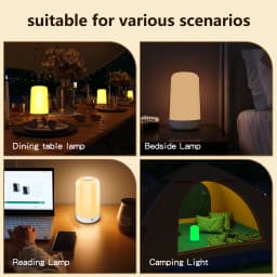 Smart Touch LED Night Light RGB CCT Dimmable Desk Light 3600mAh Battery Rechargeable Bedside Table Lamp for Bedroom Decoration