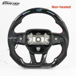 Real Carbon Fiber Smart Colored LED Steering Wheel for Dodge Charger Challenger Durango Srt Hellcat 2015-2026 (Heated)