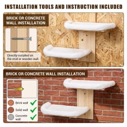 Nordic Solid Wood Wall-Mounted Cat Bed – Washable Cushion, Heavy-Duty Hanging Cat Shelf for Indoor Cats, Easy Install Corner Wall Furniture