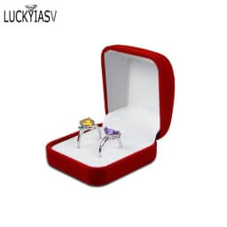 Velvet Trinket Box Ring Box Jewelry Organizer Double Rings BoxJewelry Box Wedding Gift Box Joyeros Organizador De Joyas