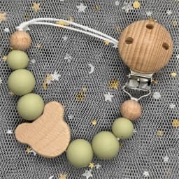 Custom Personalized Name Baby Pacifier Clip Bear Pacifier Chain Holder for Baby Teething Soother Chew Toy Food Grade Dummy Clips