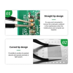 RELIFE ESD-11/15 Alloy Black Anti-static Ceramic tweezersTweezers Strong and Sturdy for Mobile Phone Maintenance tools sets