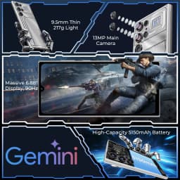 2026 NEW OUKITEL C61 GT 6.88" HD+ Smartphone, 16GB(4+12)+128GB, Android 15 Cell Phone for Samsung, 90Hz, 5150mAh Battery
