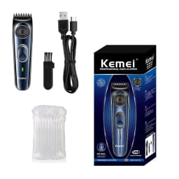 High Quality USB Barber Waterproof Cordless Hair Trimmer Kemei KM-1256 Electric Cordless Professional Hair Clippers