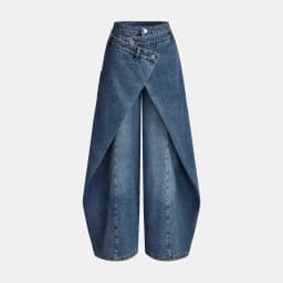 Women Irregular Wide Leg Pants Solid Straight Trousers Full Lenth High Waist Zipper Loose Fit Office Lady Casual 2026 Spring
