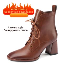 Women Ankle Boots Luxury Genuine Leather High Heels Zipper Black Chelsea Short Boot 2026 Elegant Female Booties Designer Shoe 42